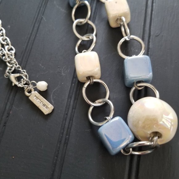 Made in Italy Ceramic Beaded Chain Necklace 34" -Some Slight Chipping - Picture 4 of 12